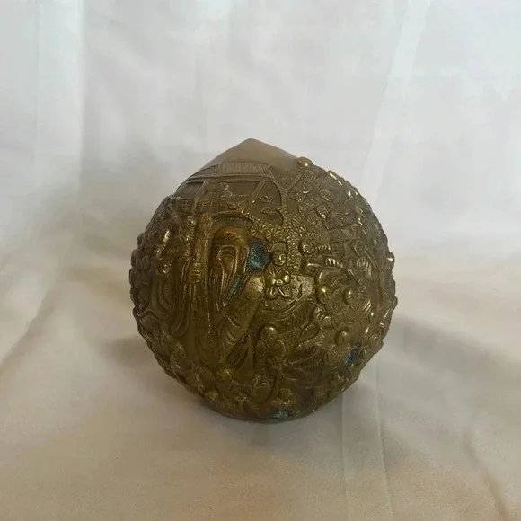 Antique Ztianef Wise Man 1000 Children Brass Ornament - Picture 3 of 6